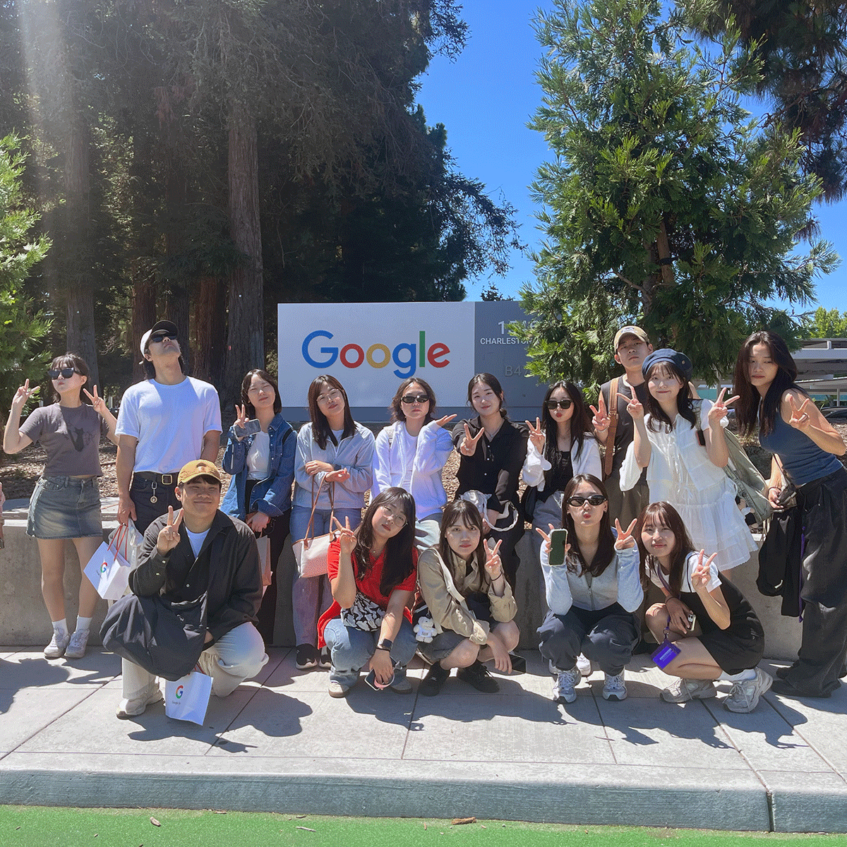 International students on a tour of Google